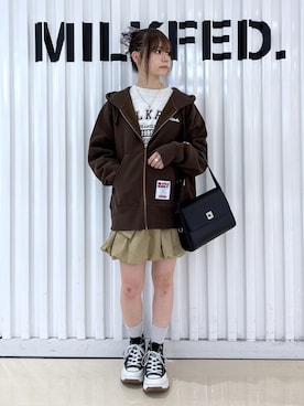 「MILKFED.（ミルクフェド）のアイテム」を使った、Kiyoraさん（レディース・150cm）の秋コーディネート