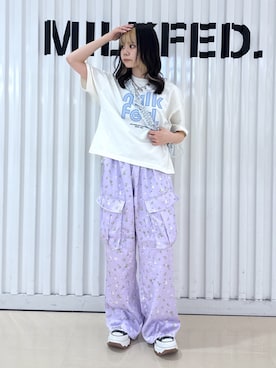 「サテンパンツ」｜Kiyoraさん（レディース・150cm）の春コーディネート