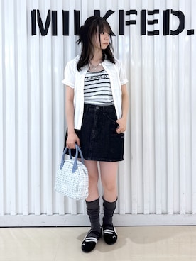 「MILKFED.（ミルクフェド）のアイテム」を使った、Kiyoraさん（レディース・150cm）の夏コーディネート