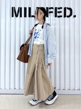 「MILKFED.（ミルクフェド）のアイテム」を使った、Kiyoraさん（レディース・150cm）の春コーディネート