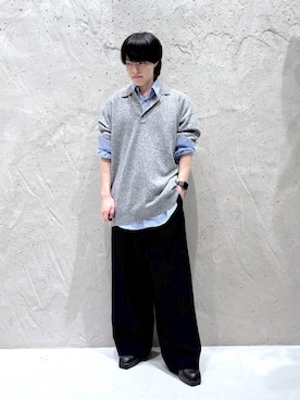 「LOWRYS FARM（ローリーズファーム）の【LFM(U)】ハイゲージニットポロ　 593278（ニット/セーター）」を使った、tenma04さん（メンズ・167cm）の秋コーディネート