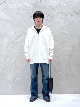 「LOWRYS FARM（ローリーズファーム）の【LFM(U)】アゼニットハーフＺＩＰプルオーバー　 593385（ニット/セーター）」を使った、tenma04さん（メンズ・167cm）の秋コーディネート