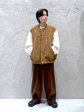 「アイテム（スタジャン）」を使った、tenma04さん（メンズ・167cm）の秋コーディネート