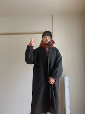 「POU DOU DOU（プードゥドゥ）のアイテム（ノーカラーコート）」を使った、そらいろさん（レディース・156cm）の夏コーディネート