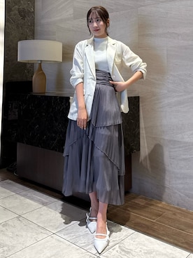 「dazzlin（ダズリン）のアイテム（ジャケット/アウター）」を使った、yunaさん（レディース・161cm）の春コーディネート