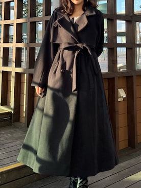 「dazzlin（ダズリン）のアイテム（その他アウター）」を使った、yunaさん（レディース・161cm）の冬コーディネート