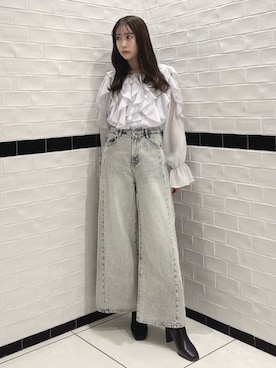 「dazzlin（ダズリン）のアイテム（パンツ）」を使った、yunaさん（レディース・161cm）の春コーディネート