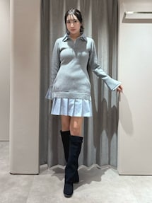 POLO BCSコラボ】シャツレイヤードニットミニワンピース ※BEIGE WEB