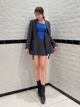 「アイテム（テーラードジャケット）」を使った、yunaさん（レディース・161cm）の冬コーディネート
