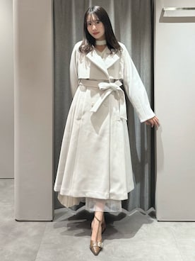 「アイテム（その他アウター、ホワイト系）」を使った、yunaさん（レディース・161cm）の秋コーディネート