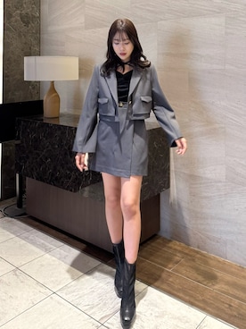 「アイテム（テーラードジャケット）」を使った、yunaさん（レディース・161cm）の春コーディネート