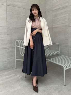 「アイテム（ジャケット/アウター）」を使った、yunaさん（レディース・161cm）の秋コーディネート