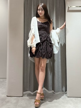 「dazzlin（ダズリン）のアイテム（ワンピース/ドレス）」を使った、yunaさん（レディース・161cm）の夏コーディネート