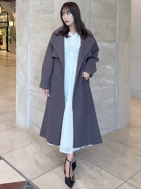 「アイテム（トレンチコート）」を使った、yunaさん（レディース・161cm）の秋コーディネート