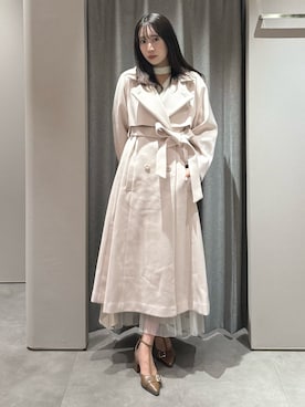 「アイテム（その他アウター、ピンク系）」を使った、yunaさん（レディース・161cm）の秋コーディネート