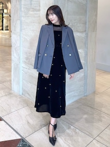 藤井サチコラボ】パールビジューベロアナロードレス｜ダズリン