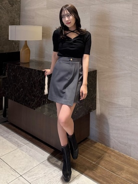 「dazzlin（ダズリン）のアイテム（ブーツ）」を使った、yunaさん（骨格ウェーブ・レディース・161cm）の春コーディネート