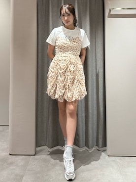 「dazzlin（ダズリン）のアイテム（ワンピース/ドレス）」を使った、yunaさん（レディース・161cm）の夏コーディネート