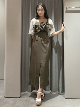 「アイテム（ブラウン系）」を使った、yunaさん（レディース・161cm）の夏コーディネート