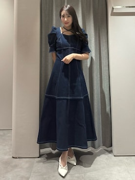 「dazzlin（ダズリン）のアイテム（ワンピース/ドレス）」を使った、yunaさん（レディース・161cm）の春コーディネート