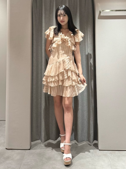 dazzlin バリエフルイドミニワンピース　S dazzlin ワンピース バリエフルイドミニワンピース : ZOZOTOWN