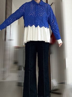 「KOBE LETTUCE（コウベレタス）のアイテム（パンツ）」を使った、tamagoさん（レディース・166cm）の春コーディネート