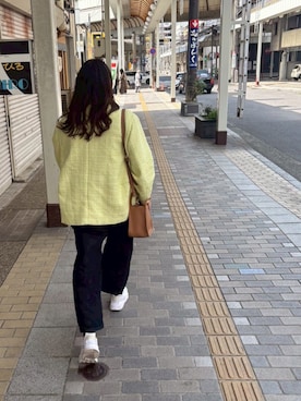 「MOUSSY（マウジー）のアイテム（ノーカラージャケット）」を使った、tamagoさん（レディース・166cm）の春コーディネート