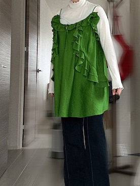 「KOBE LETTUCE（コウベレタス）のアイテム（パンツ）」を使った、tamagoさん（レディース・166cm）の春コーディネート