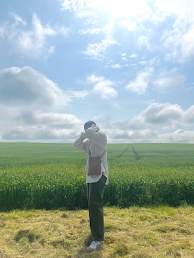 「feepur（フェピュール）のアイテム（チノパンツ）」を使った、チャナさん（レディース・157cm）の夏コーディネート