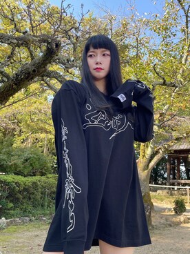 「PLAYERのアイテム（Tシャツ/カットソー、ブラック系）」を使った、PLAYERさん（メンズ）の秋コーディネート