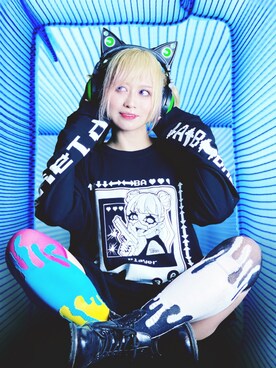 「PLAYERのアイテム（Tシャツ/カットソー、ブラック系）」を使った、PLAYERさん（メンズ）の秋コーディネート