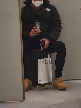 「アイテム（ダウンジャケット/コート）」を使った、ricky931さん（メンズ・183cm）の冬コーディネート