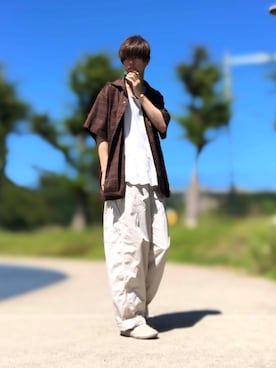 「ADRER（アドラー）の【ADRER】サイドジップレイヤードタンク（タンクトップ）」を使った、yusuke(相互)さん（メンズ・178cm）の夏コーディネート