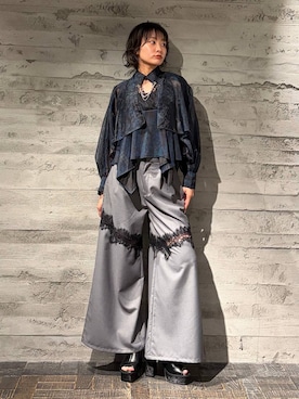 アートフラワーガラシアーシャツLS(HARE)を使った人気ファッション