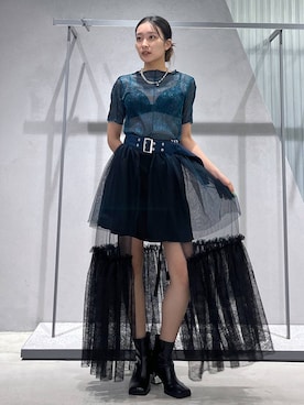 「チュールスカート」｜「アイテム（パンツ）」を使った、sakurarapartyさん（レディース・160cm）の夏コーディネート