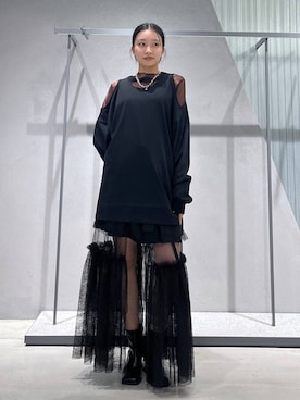 「ミニスカート」｜「アイテム（Tシャツ/カットソー、ブラック系）」を使った、sakurarapartyさん（レディース・160cm）の夏コーディネート