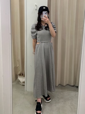 「one after another NICE CLAUP（ワンアフターアナザーナイスクラップ）のアイテム（キャップ）」を使った、mizuki♡さん（レディース・157cm）の夏コーディネート