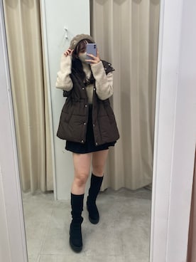 「one after another NICE CLAUP（ワンアフターアナザーナイスクラップ）のアイテム（ハンチング/ベレー帽）」を使った、mizuki♡さん（レディース・157cm）の秋コーディネート