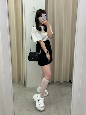 「one after another NICE CLAUP（ワンアフターアナザーナイスクラップ）のアイテム（その他シューズ）」を使った、mizuki♡さん（レディース・157cm）の春コーディネート