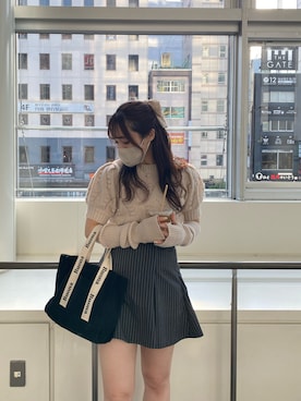「カフェ」｜mizuki♡さん（レディース・157cm）の夏コーディネート