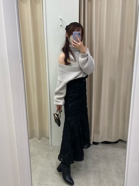 「one after another NICE CLAUP（ワンアフターアナザーナイスクラップ）のアイテム（ニット/セーター）」を使った、mizuki♡さん（レディース・157cm）の秋コーディネート