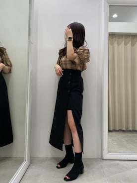 「スリットスカート」｜mizuki♡さん（レディース・157cm）の夏コーディネート