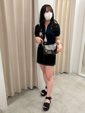 「one after another NICE CLAUP（ワンアフターアナザーナイスクラップ）のアイテム（ニット/セーター）」を使った、mizuki♡さん（レディース・157cm）の夏コーディネート