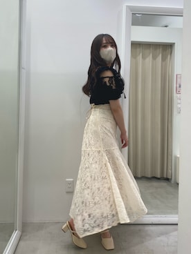 「one after another NICE CLAUP（ワンアフターアナザーナイスクラップ）のアイテム（スカート）」を使った、mizuki♡さん（レディース・157cm）の夏コーディネート
