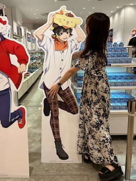 「one after another NICE CLAUP（ワンアフターアナザーナイスクラップ）のアイテム（ワンピース）」を使った、mizuki♡さん（レディース・157cm）の夏コーディネート
