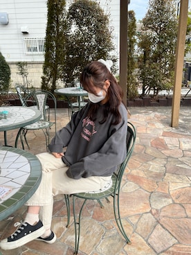 「いいね返し」｜「アイテム（スウェット）」を使った、soaさん（レディース・154cm）の冬コーディネート