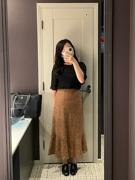 「ブラウン×ブラック」｜kinokoさん（レディース・158cm）の夏コーディネート