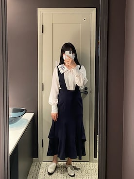 「REDYAZEL（レディアゼル）のアイテム（ジャンパースカート）」を使った、kinokoさん（レディース・158cm）の秋コーディネート