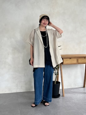 「アイテム（ジャケット/アウター）」を使った、M a k oさん（レディース・155cm）の春コーディネート