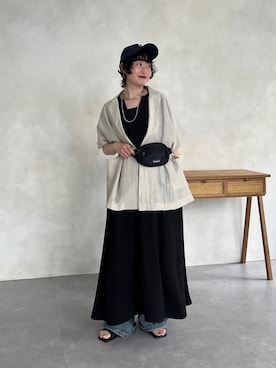 「アイテム（ジャケット/アウター）」を使った、M a k oさん（レディース・155cm）の春コーディネート